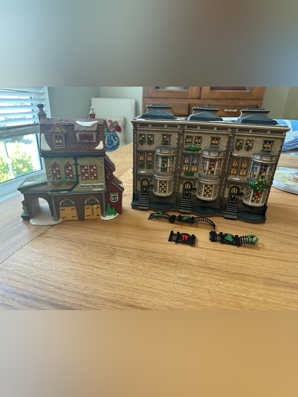 Dickens Village Series Dept 56 Hather Harness and Mulberrie Court USED